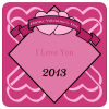 Heart Banner Square Valentine Coasters